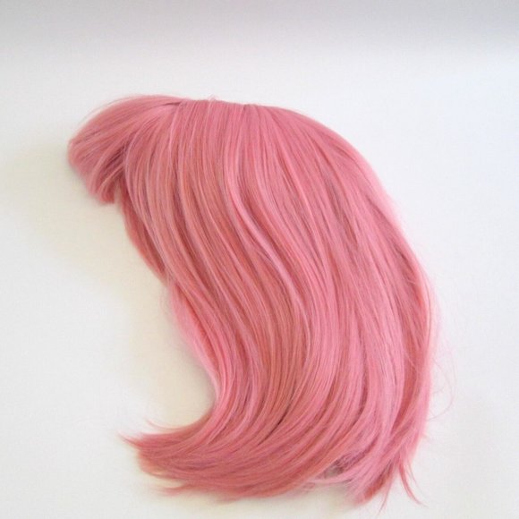 Pink Synthetic Hair Women Wig Bob Style With Bangs Lace Undercap Bubblegum Pink - Picture 7 of 10